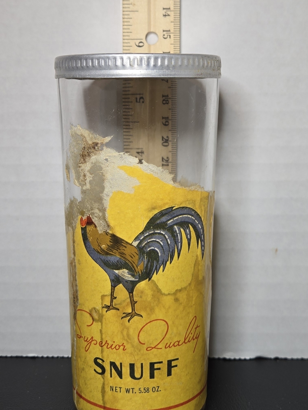 Vintage Rooster Snuff Canister - Yellow Label